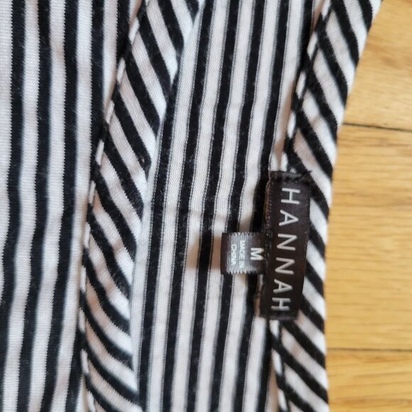 Hannah Striped Black & White Top With Colorful Tassels On Sleeves Medium - Picture 3 of 6